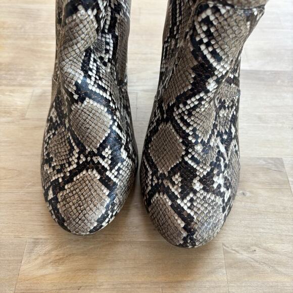 Just Fab Womens Snake Skin Pointed Estrella Zip Boots Size 9 - Picture 4 of 10